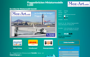 Fluggastbrücken Miniaturmodelle | Modellbau Online Shop | Moz-Art Miniatur Modelle