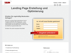 Landing Page Erstellung und Optimierung
